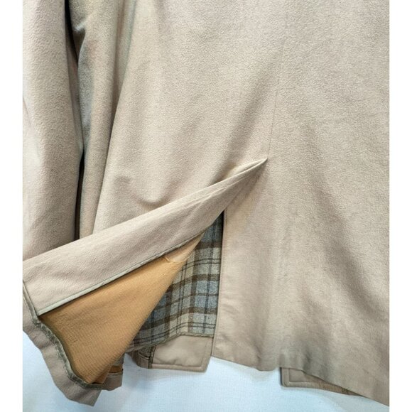 Vintage Stratojac Strato-Suede Mens Flannel Trench Coat Size 46 Beige Pockets - Picture 13 of 15